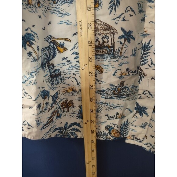 Columbia Men's Hawaiian Shirt Button Up Size L Short Sleeve Paradise Theme - Picture 3 of 6